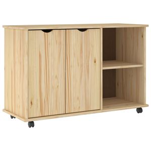 vidaXL Rullande sk&aring;p med hjul Brun 100 x 39 x 65,5 cm Massiv furu