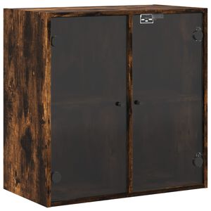 vidaXL Sidosk&aring;p med glasd&ouml;rrar r&ouml;kf&auml;rgad ek 68x37x68,5 cm