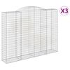 vidaXL Gabioner b&aring;gformade 3 st 300x50x220/240 cm galvaniserat j&auml;rn