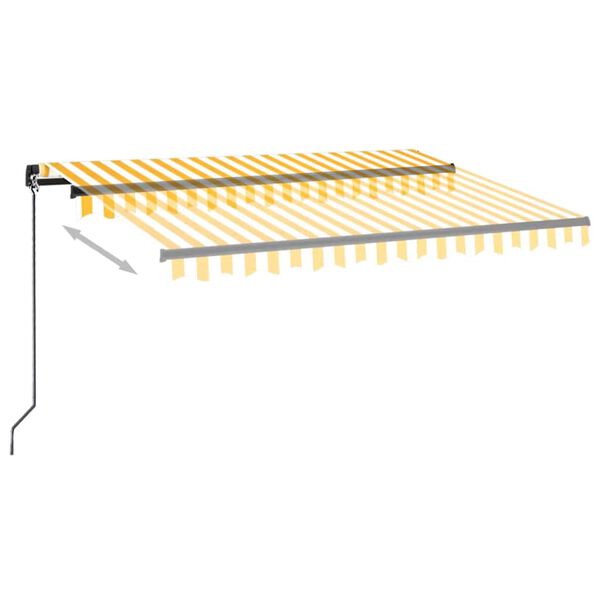 vidaXL Markis manuellt inf&auml;llbar 350x250 cm gul och vit