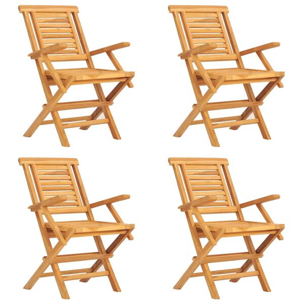 vidaXL Matgrupp f&ouml;r tr&auml;dg&aring;rden 5 delar massiv teak