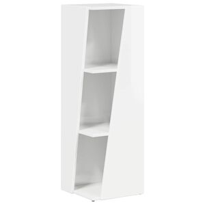 vidaXL Sidobrett 33 x 32 x 100,5 cm Konstruerat tr&auml; H&ouml;gblanka vita