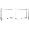vidaXL D&auml;ckst&auml;ll 2 hyllplan silver 2 st 110x40x110 cm st&aring;l