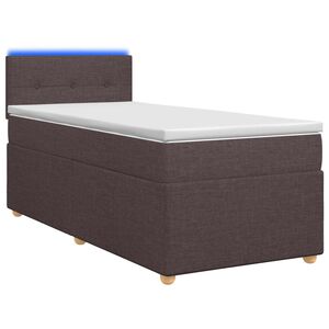 vidaXL Kontinentals&auml;ng med madrass M&ouml;rkbrun 80 x 200 cm Tyg