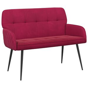 vidaXL 2-sitssoffa med metallben 2-sits Vinr&ouml;d Sammet