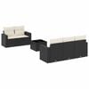 vidaXL Loungegrupp med dynor 6 delar svart konstrotting