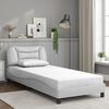 vidaXL Bed Frame without Mattress "Hvar" White 90x200 cm Faux Leather