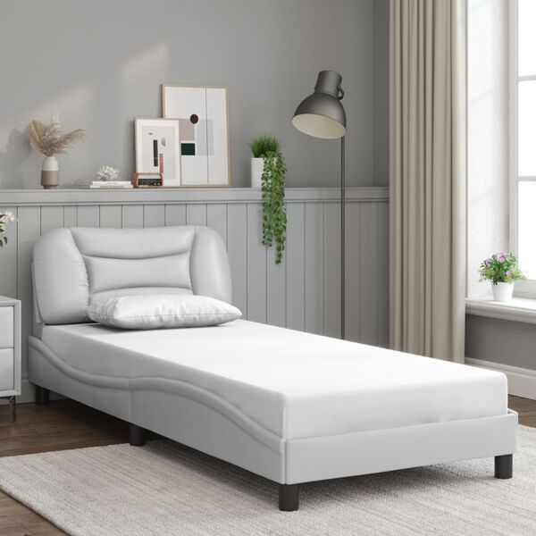 vidaXL Bed Frame without Mattress "Hvar" White 90x200 cm Faux Leather