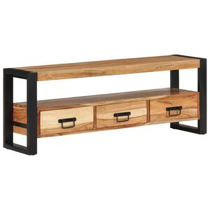 vidaXL Tv-b&auml;nk 120x30x45 cm massivt &aring;tervunnet tr&auml;