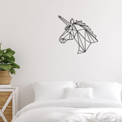 Homemania Väggdekoration Unicorn 53x50 cm svart stål