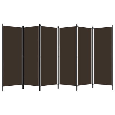 vidaXL Rumsavdelare 6 paneler brun 300x180 cm