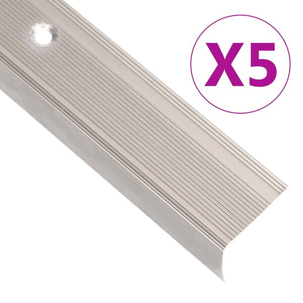 vidaXL Trappnosar i L-form 5 st aluminium 90 cm champagne