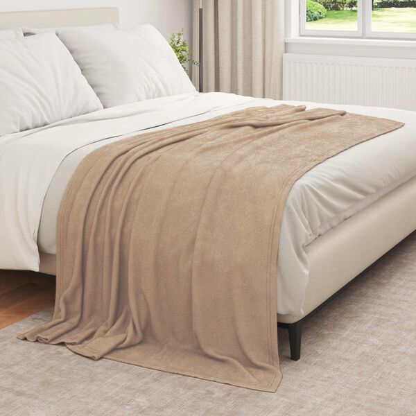 vidaXL Kastfilt Kamel 210 x 140 cm Fleece