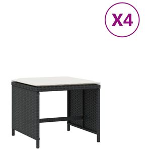 vidaXL Tr&auml;dg&aring;rdspallar med dynor 4 st svart 40x40x35 cm konstrotting