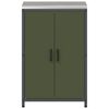 vidaXL K&ouml;ksf&ouml;rvaring med hylla med d&ouml;rr Olivgr&ouml;n 60 x 50 x 92 cm St&aring;l