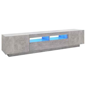 vidaXL TV-b&auml;nk med LED-belysning betonggr&aring; 200x35x40 cm
