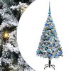 vidaXL Konstgjord julgran Vit 120 cm PVC och St&aring;l och Plast