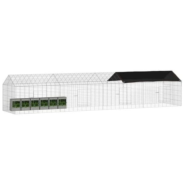 vidaXL Kaninbur Silver 400 x 78 x 78 cm Galvaniserat St&aring;l