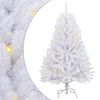 vidaXL Konstgjord julgran med 150 LED-lampor Vit 120 cm PVC och metall