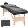 vidaXL Hopf&auml;llbar massageb&auml;nk 3 sektioner 10 cm tjock svart