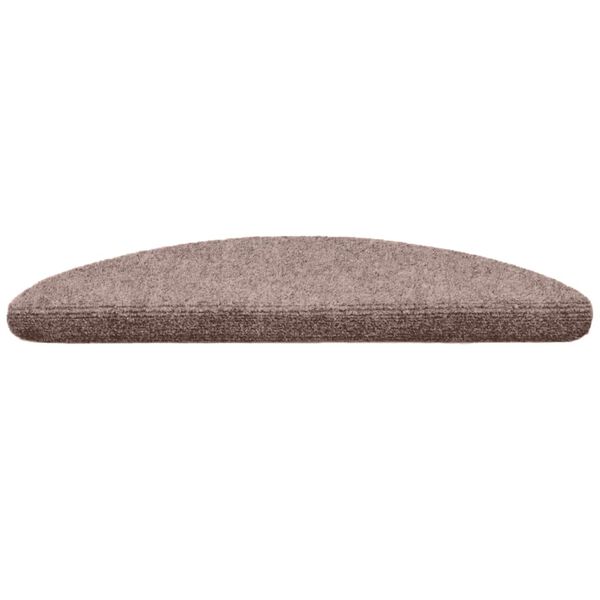 vidaXL Trappmattor sj&auml;lvh&auml;ftande 15 st 56x17x3 cm ljusbrun halvrunda