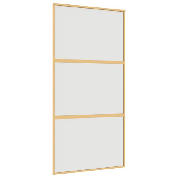 vidaXL Skjutd&ouml;rr guld 102,5x205 cm frostat ESG-glas och aluminium