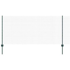 vidaXL Svetsat tr&aring;dgeller med stolpar 50 x 1 m PVC-belagda st&aring;l Gr&ouml;n