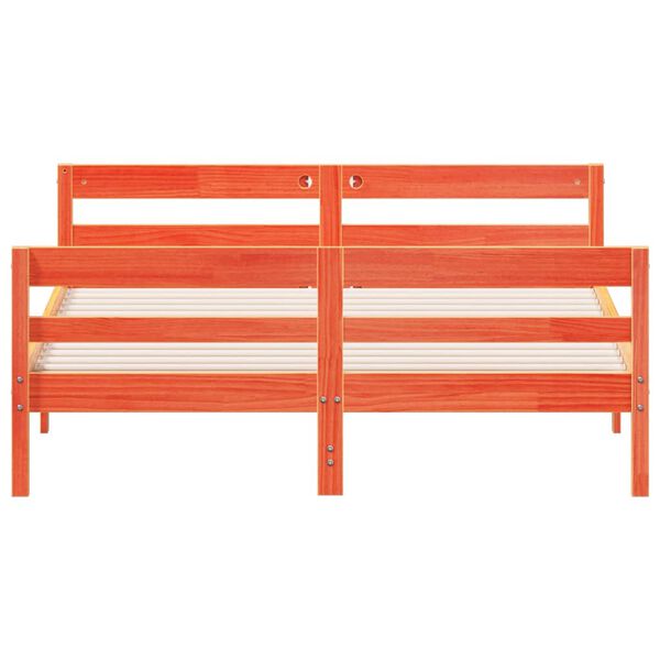 vidaXL S&auml;ngram utan madrass vaxbrun 120x200 cm massiv furu