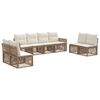 vidaXL Tr&auml;dg&aring;rdsoffset 8 pcs Beige och kr&auml;mvit konstrotting