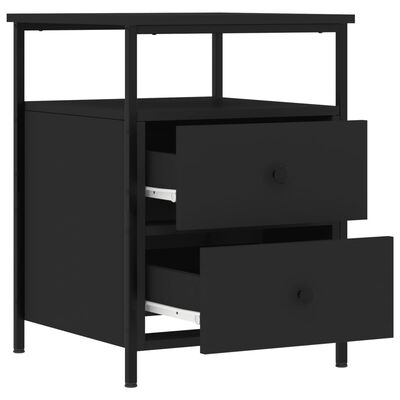 vidaXL Sängbord svart 44x45x60 cm konstruerat trä
