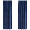 vidaXL M&ouml;rkl&auml;ggningsgardiner 2 pcs M&ouml;rkbl&aring; 140 x 260 cm Sammet