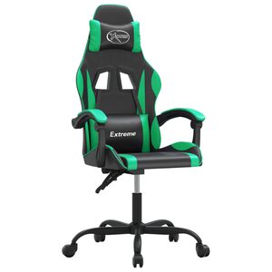 vidaXL Gamingstol svart och gr&ouml;n konstl&auml;der