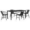 vidaXL Tr&auml;dg&aring;rdsm&ouml;belset 5 pcs Svart Pulverlackerat st&aring;l