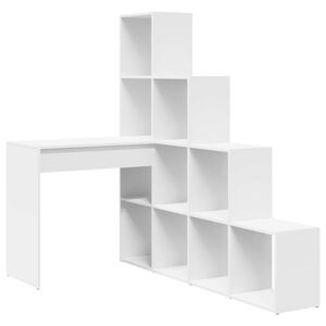 vidaXL H&ouml;rnskrivbord Vit 101,5 x 149,5 x 149,5 cm Konstruerat tr&auml;