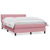 vidaXL Rams&auml;ng med madrass rosa 140x210 cm sammet