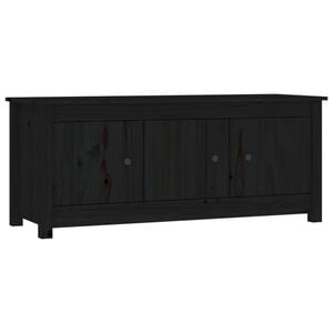 vidaXL Skosk&aring;p svart 110x38x45,5 cm massiv furu