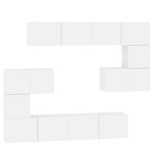 vidaXL V&auml;ggmonterat tv-sk&aring;p vit konstruerat tr&auml;