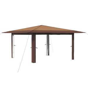vidaXL Gazebo utan v&auml;gg 4 x 4 m Beige och brun