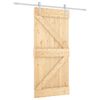 vidaXL Skjutd&ouml;rr Naturlig och vit 95 x 210 cm Massiv furutr&auml;d&ouml;rr
