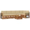 vidaXL Sektionsoffgrupp 7 pcs Naturlig och Beige Massivt Akaciatr&auml;