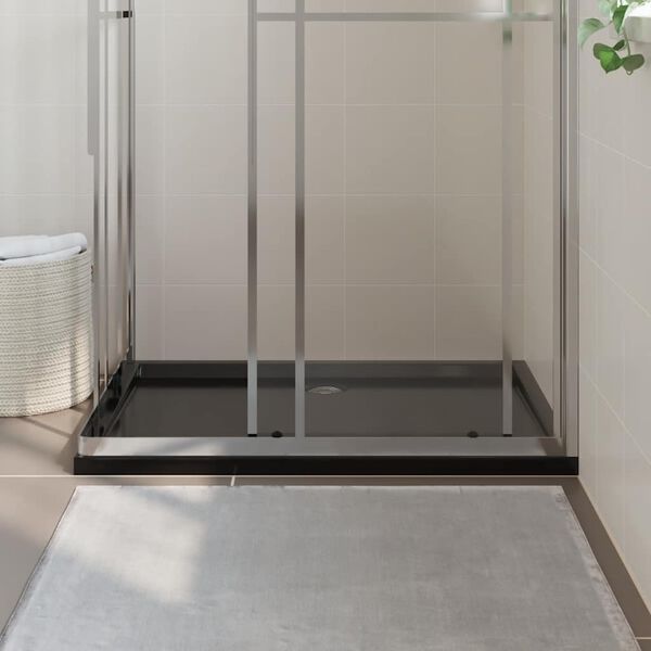 vidaXL Duschkar rektangulärt ABS svart 80x120 cm