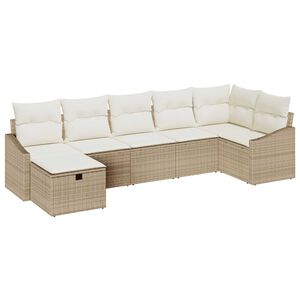 vidaXL Soffset med kudde 7 pcs konstrotting