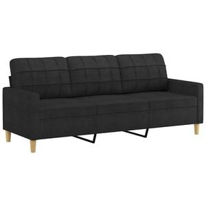 vidaXL 3-sitssoffa svart 180 cm tyg