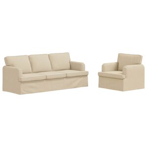 vidaXL Soffa 2 pcs Kr&auml;m