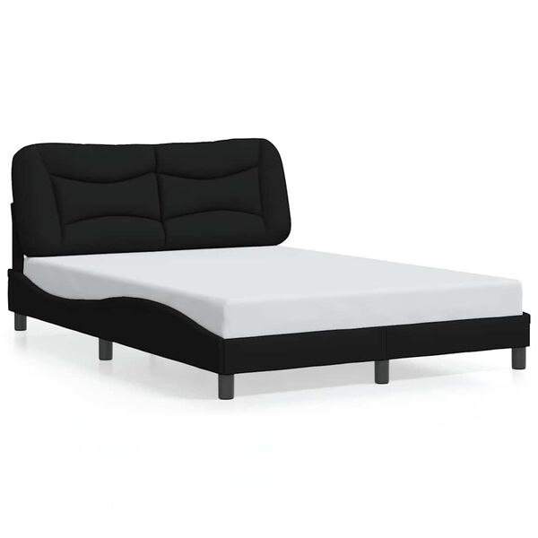 vidaXL Bed Frame without Mattress "Hvar" Black 140x200 cm Fabric
