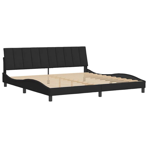 vidaXL Bed Frame without Mattress "Hanko" Black 200x200 cm Velvet