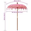 vidaXL Balinesisk Parasol Rosa 185 x 185 x 260 cm Bomull
