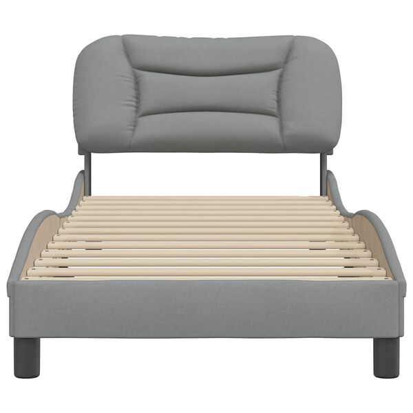vidaXL Bed Frame without Mattress "Hvar" Light Grey 90x200 cm Fabric