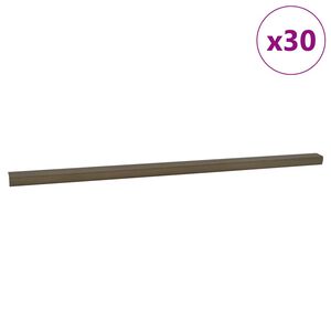 vidaXL Trappnoslister 30 st Brun 67 x 3 x 2 cm Aluminium