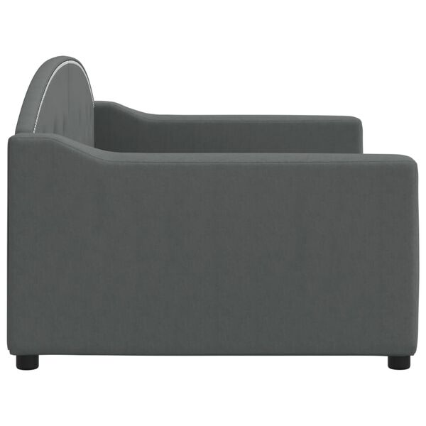 vidaXL Dagb&auml;dd m&ouml;rkgr&aring; 90x200 cm tyg